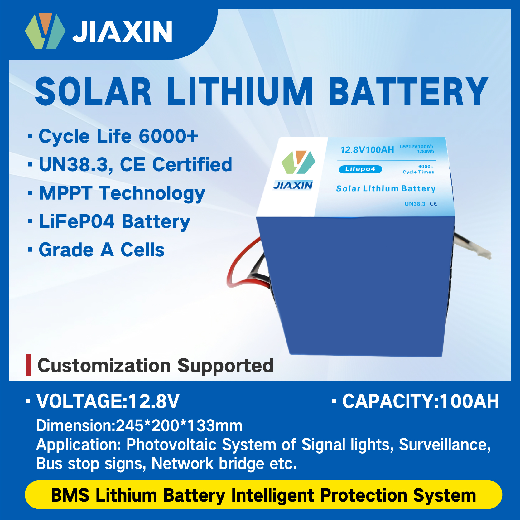 Solar Lithium Battery LFP 12V 100AH